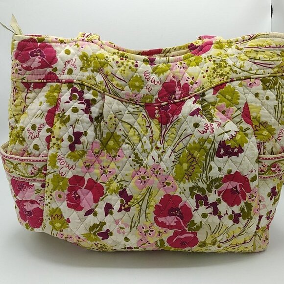 Vera Bradley Make Me Blush On the Go Tote Large Pink Floral Retired - Picture 2 of 10